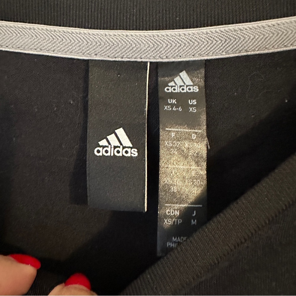 Adidas Women's Black and White Cropped T-shirt Size XS - Picture 5 of 6